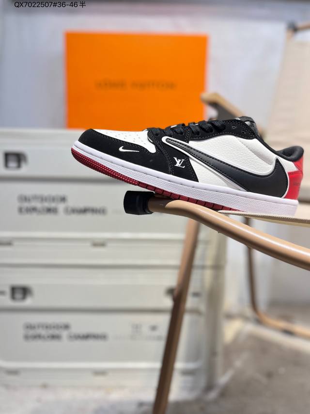 公司级头层皮Lv X 乔丹Air Jordan 1 Low Aj1低帮系列篮球鞋 官方同步配色 原装级产物 #拒绝公底 立体鞋型 细节完美 高清洁度Lx1988