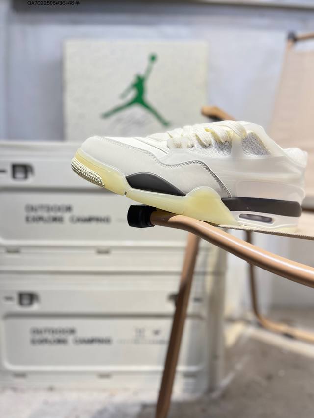 Air Jordan 4 Rm 重置米白棕 Aj4 乔丹4代 Aj4 乔4 米白色 乔丹篮球鞋系列 整鞋采用皮革与帆布材料打造，鞋面使用米白色帆布作为主体，搭配
