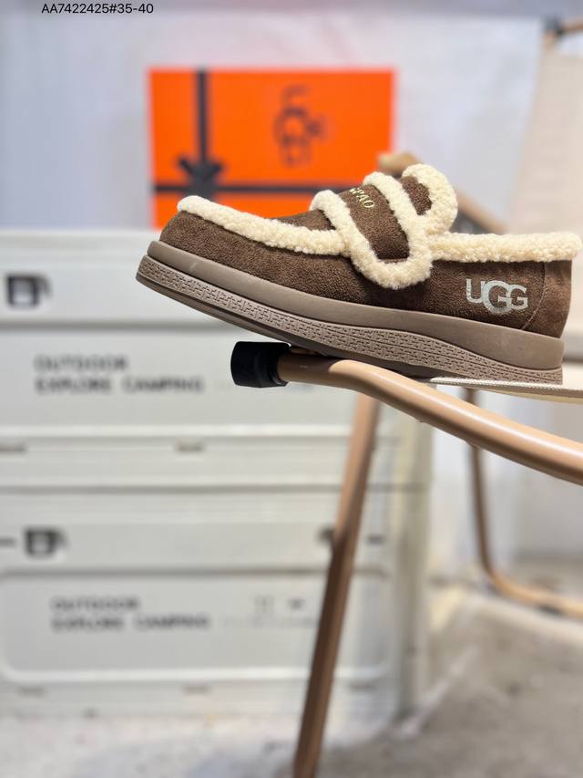 Ugg 雪地靴 防水麂绒皮革鞋面 美国轻奢品牌Ugg W Neuel尼瓦尔系列秋冬新款防污系列休闲保暖毛毛舒适便半拖20251021 Aa7422425#35-
