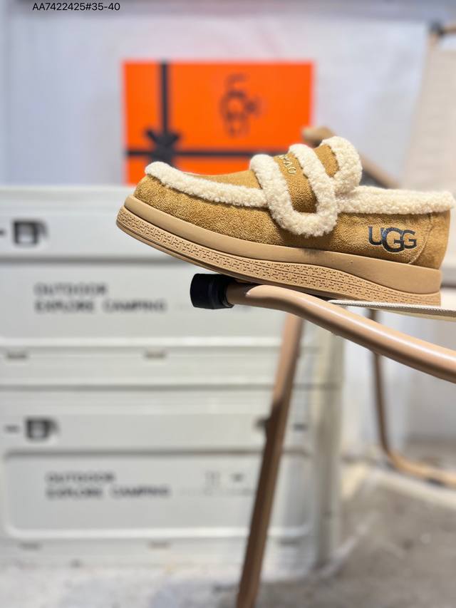 Ugg 雪地靴 防水麂绒皮革鞋面 美国轻奢品牌Ugg W Neuel尼瓦尔系列秋冬新款防污系列休闲保暖毛毛舒适便半拖20251021 Aa7422425#35-