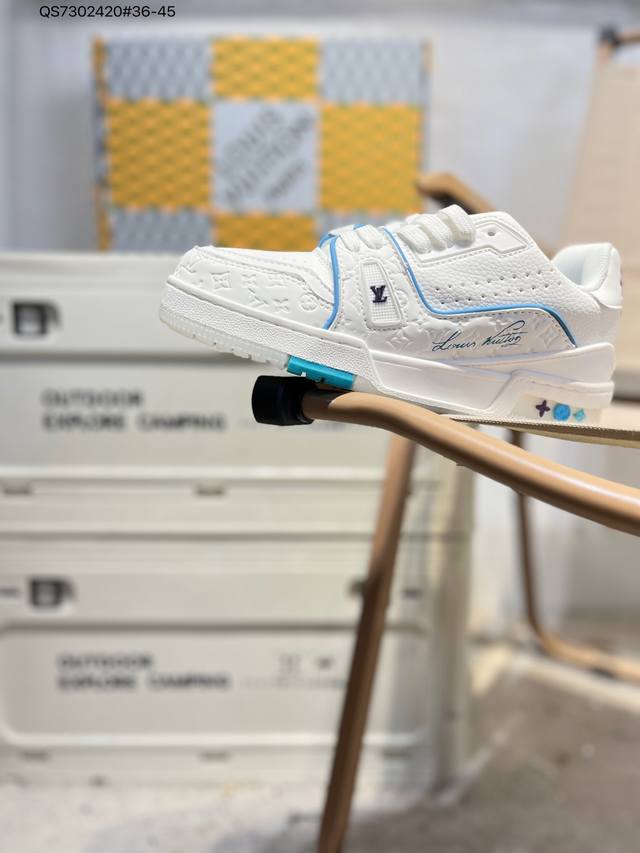 路易威登 Louis Vuitton Lv路易威登板鞋 新款 Lv Trainer最新配色运动鞋 L家 篮球鞋风格运动鞋 该鞋由艺术总监 Virgil Ablo
