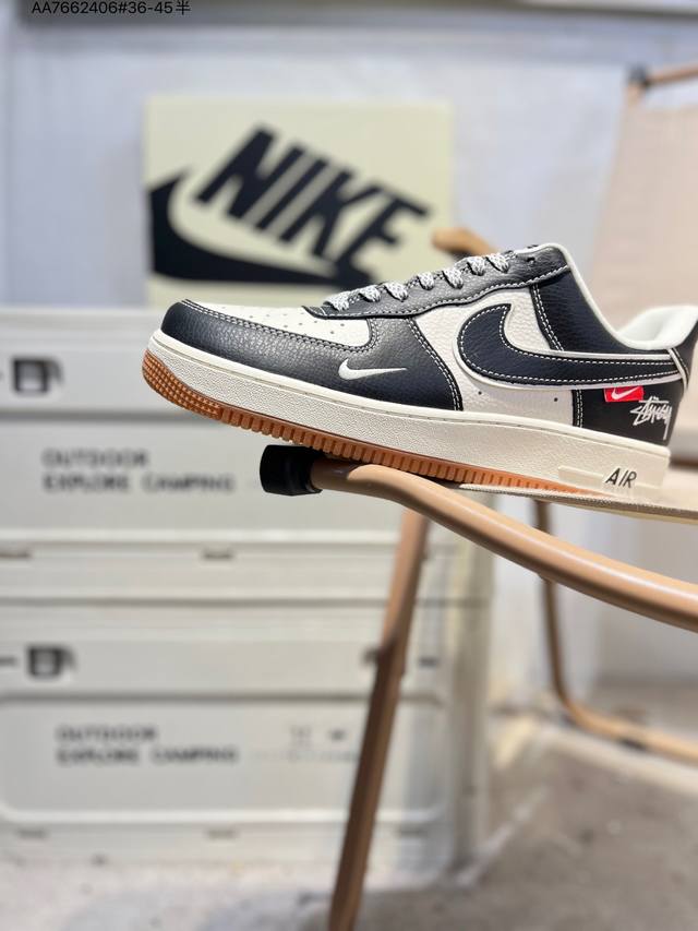 斯图西 X Nk Air Force 1'07 Low 空军一号低帮休闲板鞋 #定制皮料 原楦原纸板 纯正空军版型 高清洁度 内置全掌气垫Dd1982 Aa76