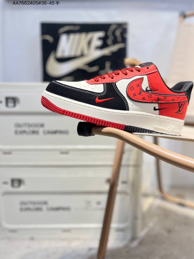 Lv X Nk Air Force 1'07 Low 空军一号低帮休闲板鞋 #定制皮料 原楦原纸板 纯正空军版型 高清洁度 内置全掌气垫Kj1688 Aa766