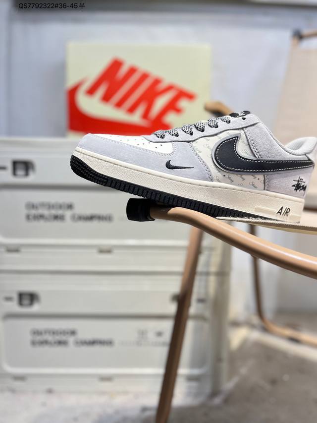 斯图西 X Nk Air Force 1'07 Low 空军一号低帮休闲板鞋 #定制皮料 原楦原纸板 纯正空军版型 高清洁度 内置全掌气垫Xz3318 Qs77