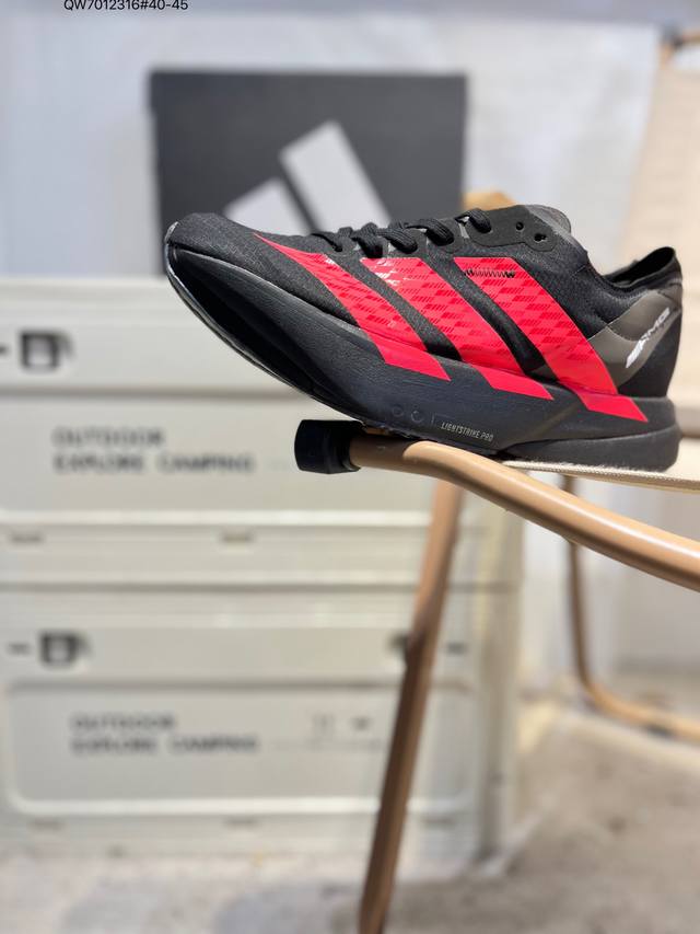 Adidas Adizero Adios Pro 4M 马拉松飞线贾卡轻质透气休闲运动跑步鞋 采用双层透气网纱 Flywire动态飞线绑缚鞋面材质 内置Zoom