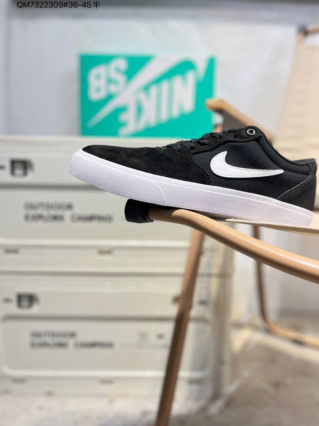 耐克Nike Sb Chron Solarsoft 百搭单品 太阳软底系列内增高休闲百搭滑板板鞋 采用耐磨翻毛皮拼接透气帆布鞋面材质 搭载双密度泡棉鞋垫 货号: