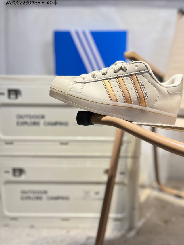 全新配色# 阿迪达斯Adidas三叶草 Originals Superstar 贝壳头系列低帮经典百搭休闲运动Jr7355 Qa7022230#35.5-40半