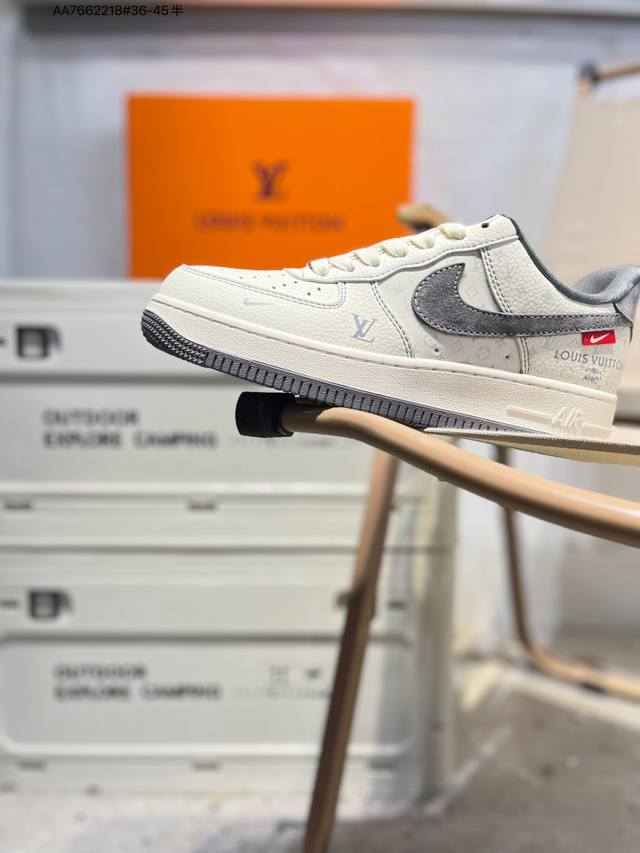 Lv X Nk Air Force 1'07 Low 空军一号低帮休闲板鞋 #定制皮料 原楦原纸板 纯正空军版型 高清洁度 内置全掌气垫Mz9588 Aa766