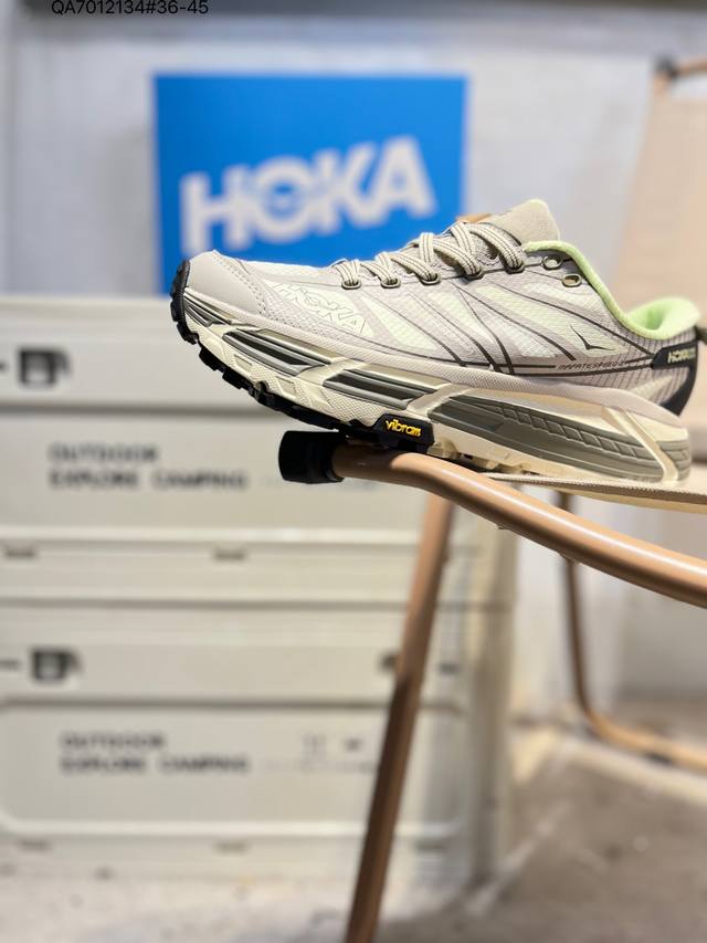 Hoka One One Mafate Speed 2 Low 轻量低帮户外越野跑鞋 户外山脉越野轻量运动跑鞋 鞋面用轻的无缝架构 鞋带用了弹性不易松脱的扁宽弹