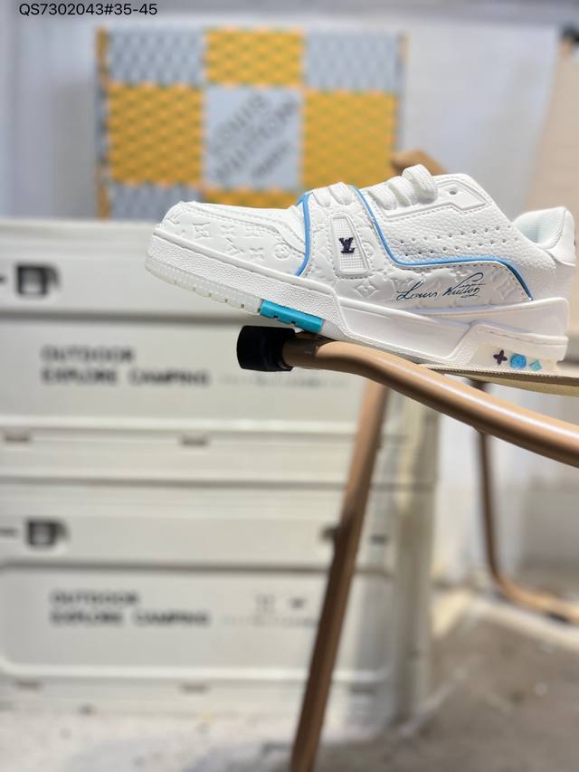 路易威登 Louis Vuitton Lv路易威登板鞋 新款 Lv Trainer最新配色运动鞋 L家 篮球鞋风格运动鞋 该鞋由艺术总监 Virgil Ablo