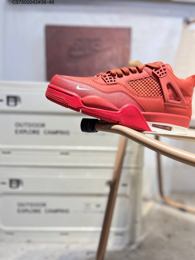 Air Jordan 4 Retro 红砖绒 近期爆款配色 #回弹反馈充足 完美鞋楦打造Hf4340 Cs7302042#36-46