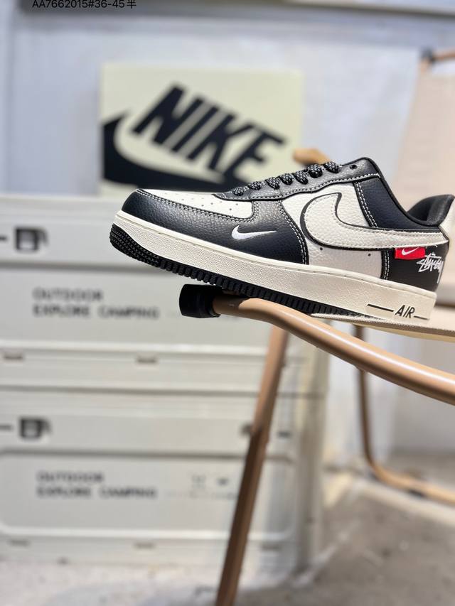 斯图西 X Nk Air Force 1'07 Low 空军一号低帮休闲板鞋 #定制皮料 原楦原纸板 纯正空军版型 高清洁度 内置全掌气垫Dd1982 Aa76