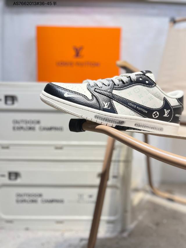 公司级头层皮Lv X 乔丹Air Jordan 1 Low Aj1低帮系列篮球鞋 官方同步配色 原装级产物 #拒绝公底 立体鞋型 细节完美 高清洁度Cx5050