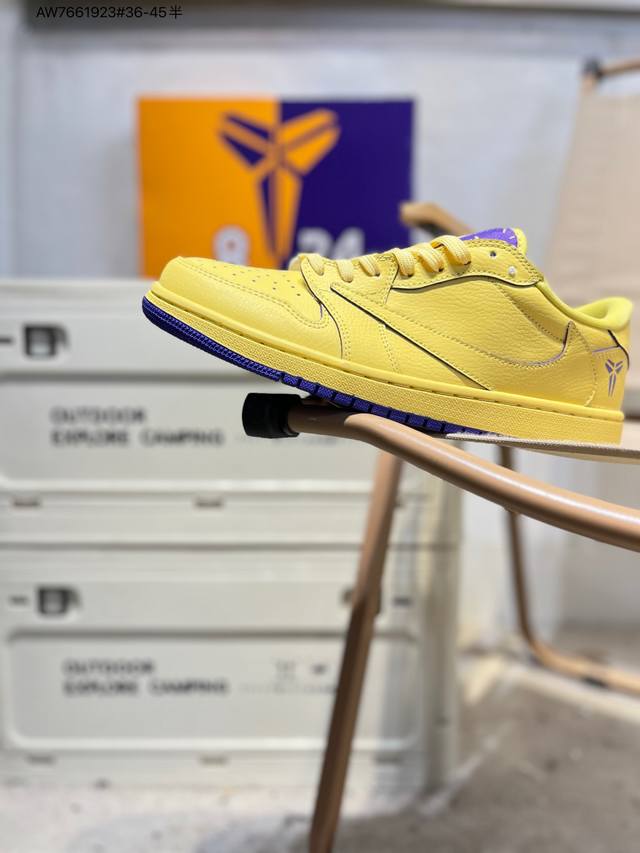 公司级头层皮科比 X 乔丹Air Jordan 1 Low Aj1低帮系列篮球鞋 官方同步配色 原装级产物 #拒绝公底 立体鞋型 细节完美 高清洁度Ld2028