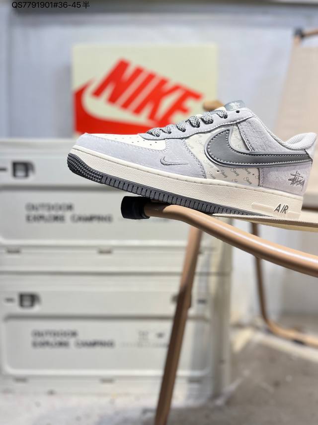 斯图西 X Nk Air Force 1'07 Low 空军一号低帮休闲板鞋 #定制皮料 原楦原纸板 纯正空军版型 高清洁度 内置全掌气垫Xz3318 Qs77