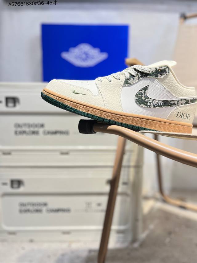 公司级头层皮迪奥 X 乔丹Air Jordan 1 Low Aj1低帮系列篮球鞋 官方同步配色 原装级产物 #拒绝公底 立体鞋型 细节完美 高清洁度Lr8888
