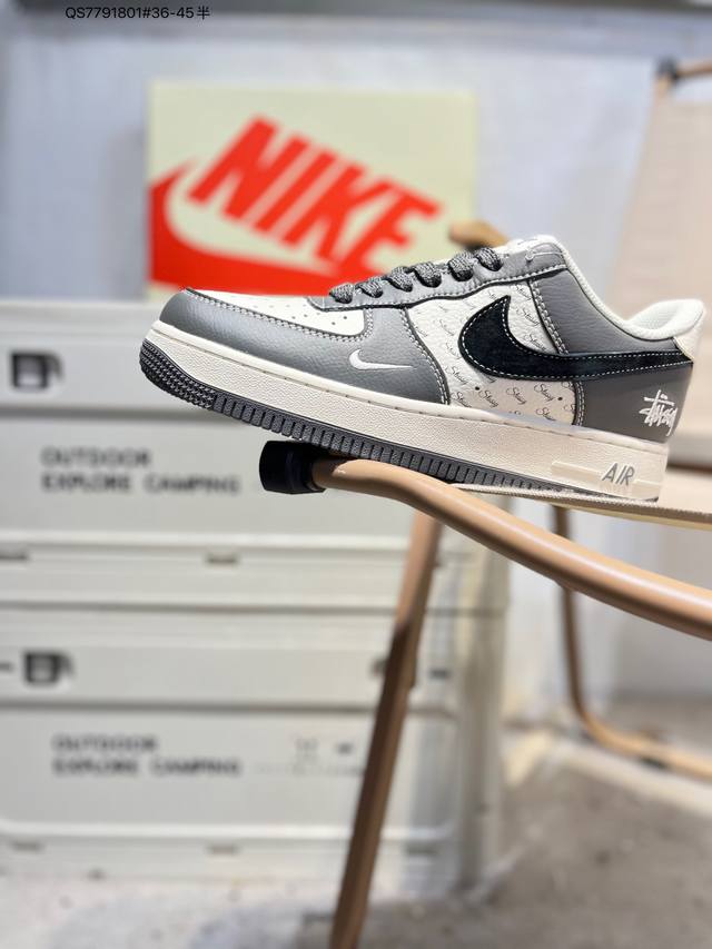 斯图西 X Nk Air Force 1'07 Low 空军一号低帮休闲板鞋 #定制皮料 原楦原纸板 纯正空军版型 高清洁度 内置全掌气垫Xz3328 Qs77