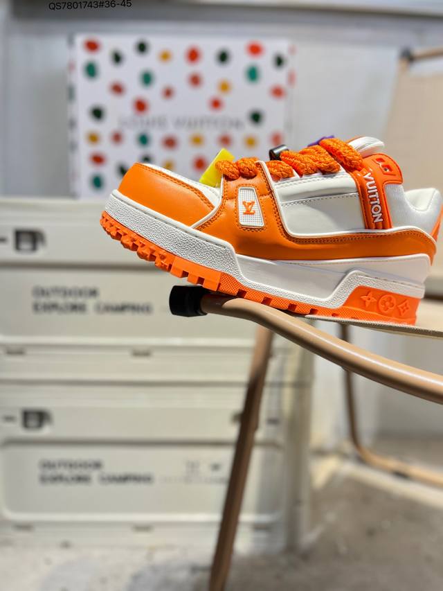 路易威登 Louis Vuitton Lv新款“胖丁”Lv Trainer最新配色运动鞋 L家 Trainer 小牛皮 篮球鞋风格运动鞋 该鞋由艺术总监 Vir