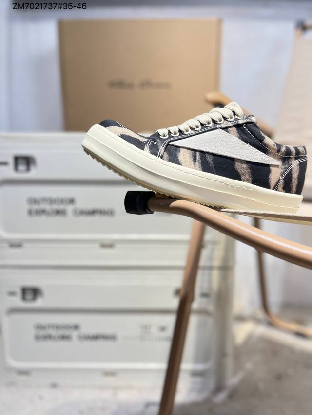 Rick Owens 复古百搭 时尚 舒适透气 耐磨 休闲鞋 市售最高版本 Rick Owens 瑞克 欧文斯 粗鞋带 低帮高街休闲运动板鞋 原鞋开发 独家私模