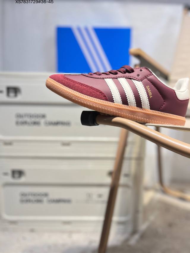 阿迪达斯三叶草Adidas Originals Samba Vegan Og”Spd“桑巴舞系列绅士德训足球风百搭低帮休闲运动板鞋Id0477 Xs783172