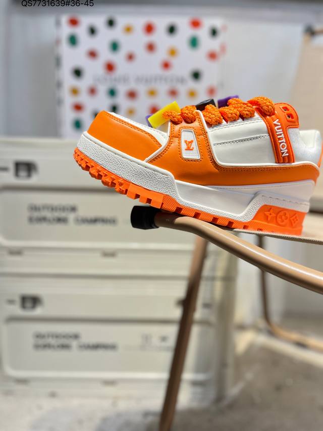 路易威登 Louis Vuitton Lv新款“胖丁”Lv Trainer最新配色运动鞋 L家 Trainer 小牛皮 篮球鞋风格运动鞋 该鞋由艺术总监 Vir