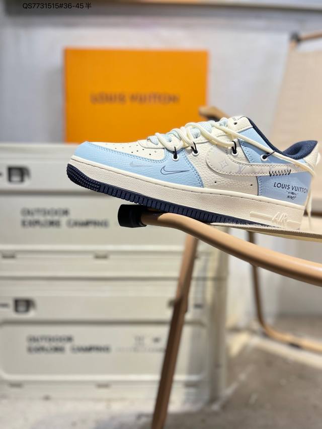 Lv X Nk Air Force 1'07 Low 空军一号低帮休闲板鞋 #定制皮料 原楦原纸板 纯正空军版型 高清洁度 内置全掌气垫Dm6868 Qs773