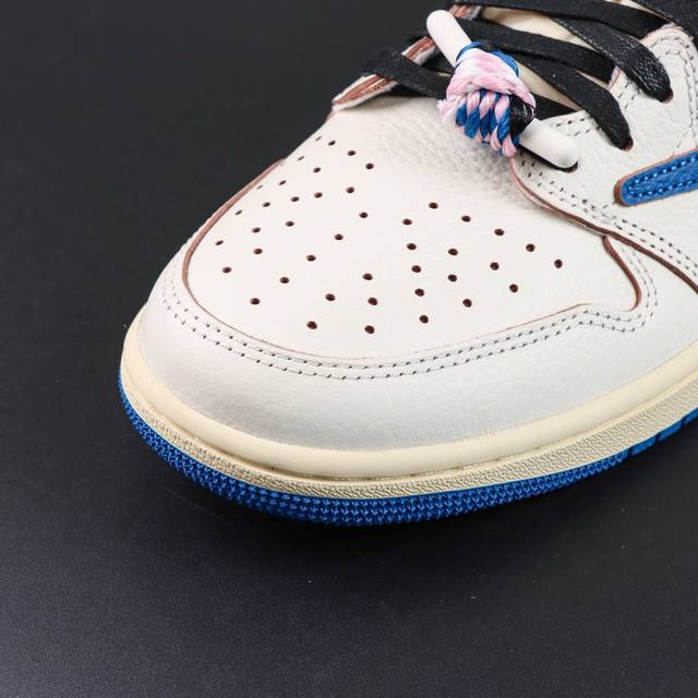 渠道优势 ！ Ljr纯原 Aj1 Travis Scott X Air Jordan 1 Low Og 蓝色 Ljr纯原生产线出品 Ljr纯原最高工艺制作 原装