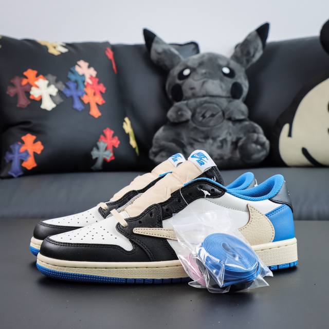 渠道优势 ！ Ljr纯原 Aj1 Travis Scott X Fragment Design X Air Jordan 1 Low Og Sp 三方联名 闪电