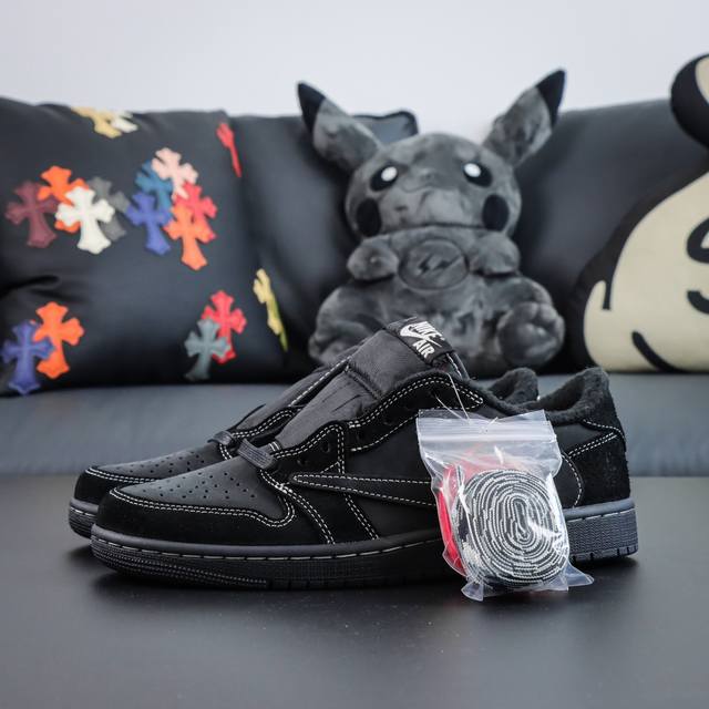 渠道优势 ！ Ljr纯原 Aj1 Travis Scott X Air Jordan 1 Low Black Phantom 黑武士 倒钩4.0 Ljr版本纯原