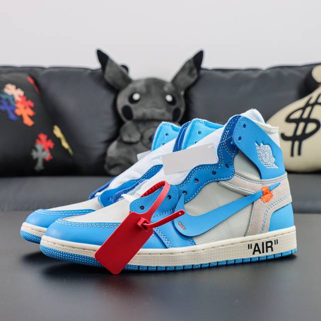 渠道优势 ！ Ljr纯原 Aj1 Off-White X Air Jordan 1 Retro High Og Unc 北卡蓝 Ljr纯原生产线出品 原装纸板原