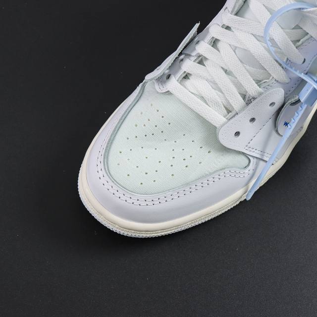 渠道优势 ！ Ljr纯原 Aj1 Off-White X Air Jordan 1 Retro High White The Ten 白蓝 Ljr纯原生产线出品