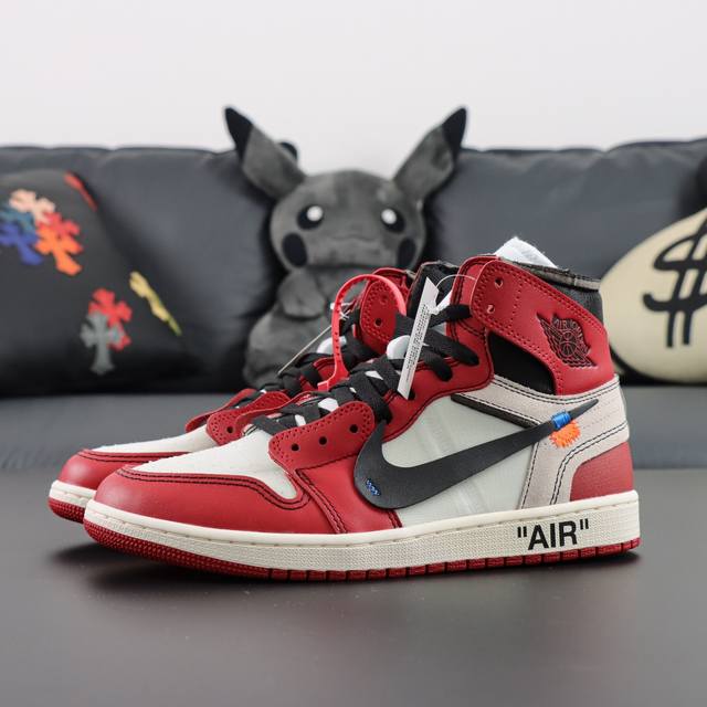 渠道优势 ！ Ljr纯原 Aj1 Off-White X Air Jordan 1 Retro High The Ten Chigago 芝加哥 Ljr纯原生产