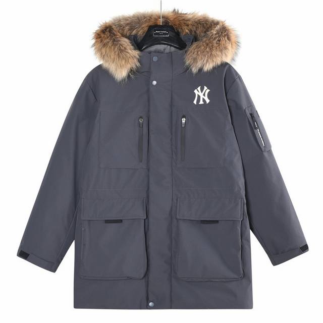 渠道优势 ！ 外贸保真版 Mlb Mlb二代 大毛领 灰色 尺码 Xs S M L Xl Xxl