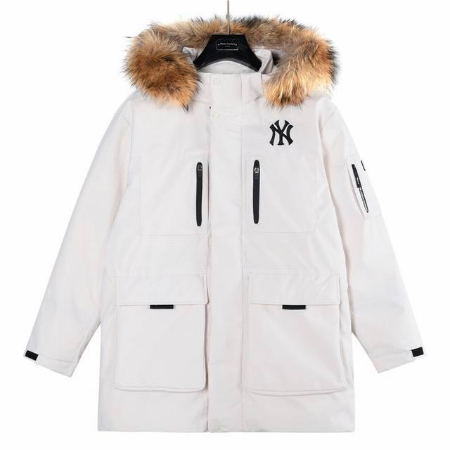 渠道优势 ！ 外贸保真版 Mlb Mlb二代 大毛领 白色 尺码 Xs S M L Xl Xxl