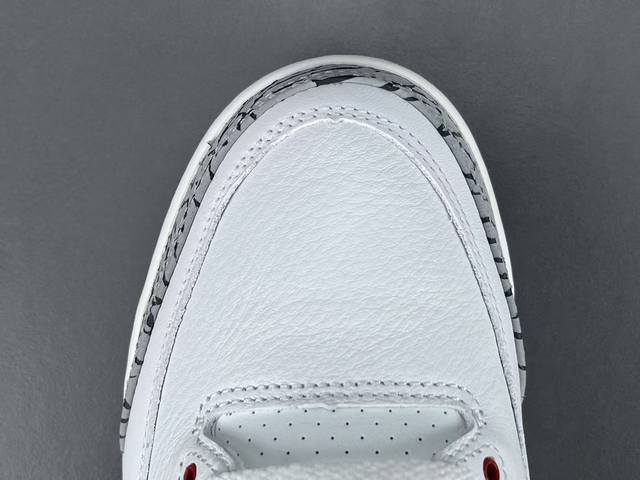 渠道优势 ！ X版 改进款 Aj3 Jordan Air Jordan 3 White Cement Reimagined 白水泥 做旧 潮流复古 精致细节 中