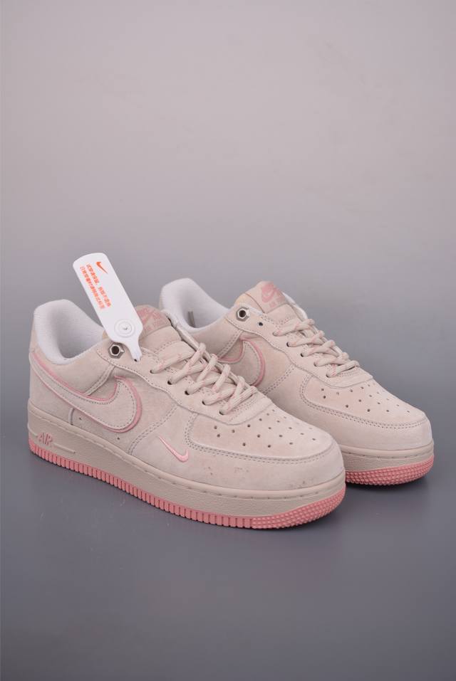 Nike Air Force 1 Low 灰粉 原楦头原纸板 打造纯正空军版型 专注外贸渠道 全掌内置蜂窝气垫 原盒配件 原厂中底钢印、拉帮完美 官方货号: D