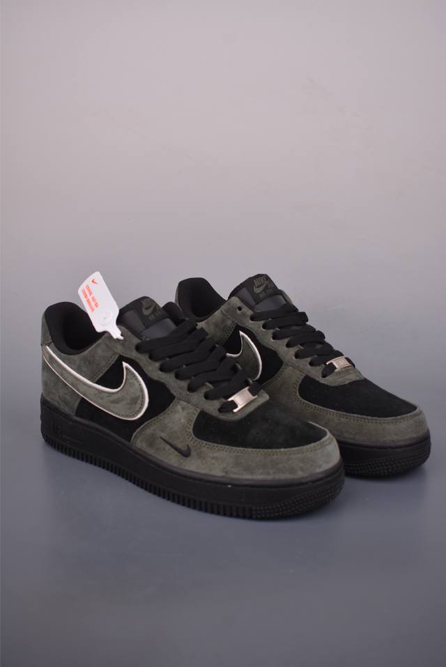 Nike Air Force 1 Low 军绿黑 原楦头原纸板 打造纯正空军版型 专注外贸渠道 全掌内置蜂窝气垫 原盒配件 原厂中底钢印、拉帮完美 官方货号: