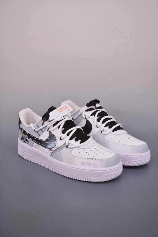 Nike Air Force 1 Low 手绘涂鸦 解构绑带 原楦头原纸板 打造纯正空军版型 专注外贸渠道 全掌内置蜂窝气垫 原盒配件 原厂中底钢印、拉帮完美