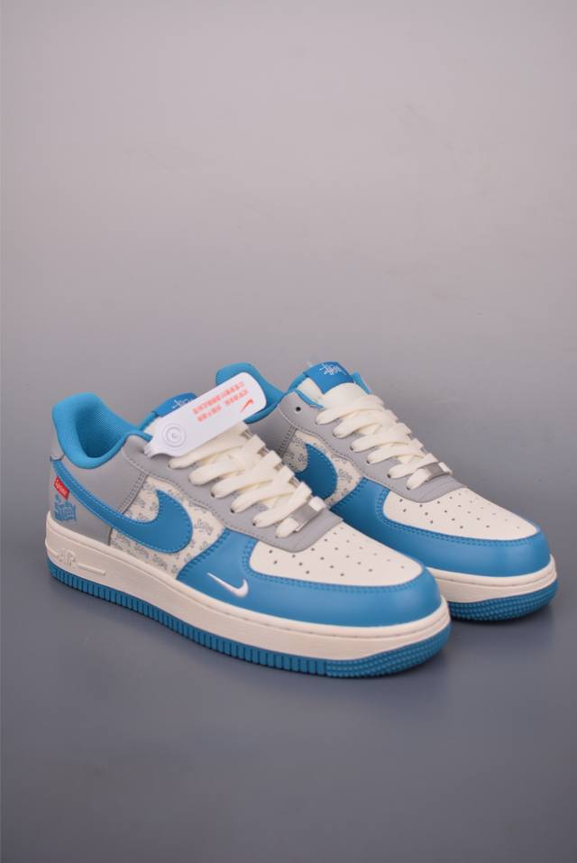 Nike Air Force 1 Low Stussy联名 原楦头原纸板 打造纯正空军版型 专注外贸渠道 全掌内置蜂窝气垫 原盒配件 原厂中底钢印、拉帮完美 官