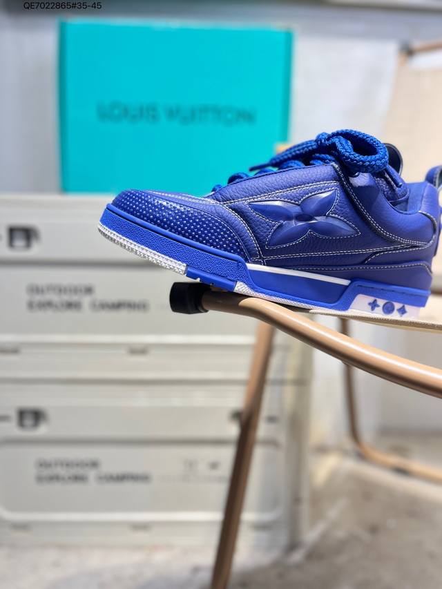原 版本 双十一福利特价路易威登 Louis Vuitton Lv路易威登板鞋 新款 Lv Trainer最新配色运动鞋 L家 篮球鞋风格运动鞋 该鞋由艺术总监