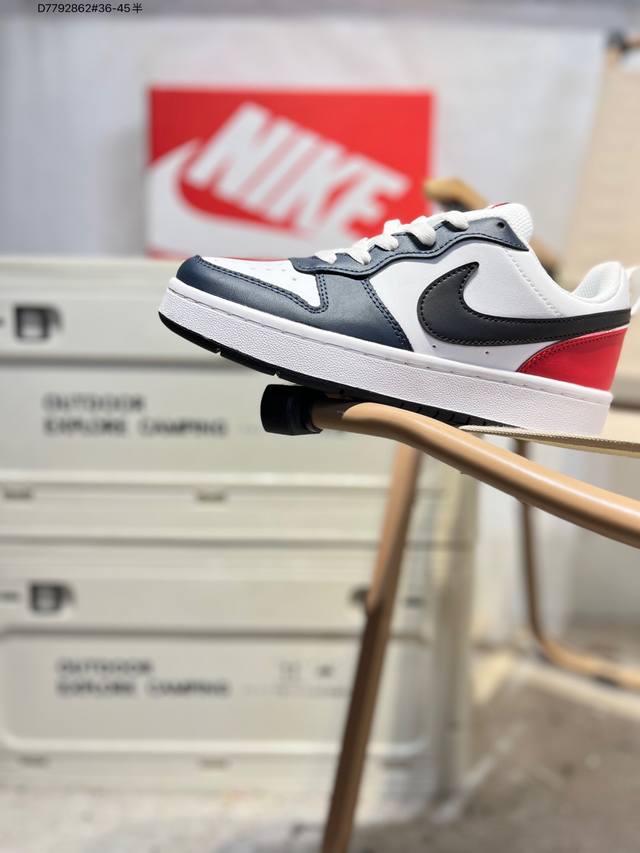 双十一福利特价Nk Court Borough 小空军百搭透气休闲运动板鞋 经典耐用的设计 兼顾舒适脚感和出众风范 演绎匠心之作 结构性的支撑贴合感结合复古篮球