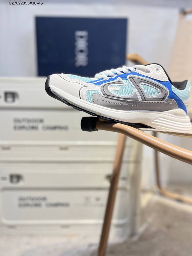 Dior迪奥B30网眼织物厚底系带休闲低帮运动鞋男女同款老爹鞋1116151 Qz7022855#36-45