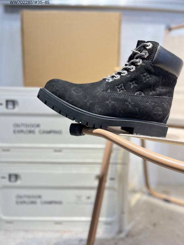 大厂出品 独立私模正确版 极致工艺 产量极低 Timberland X Louis Vuitton Lv联名款 添柏岚 天伯伦 6英寸满印老花 防水大黄靴 原厂
