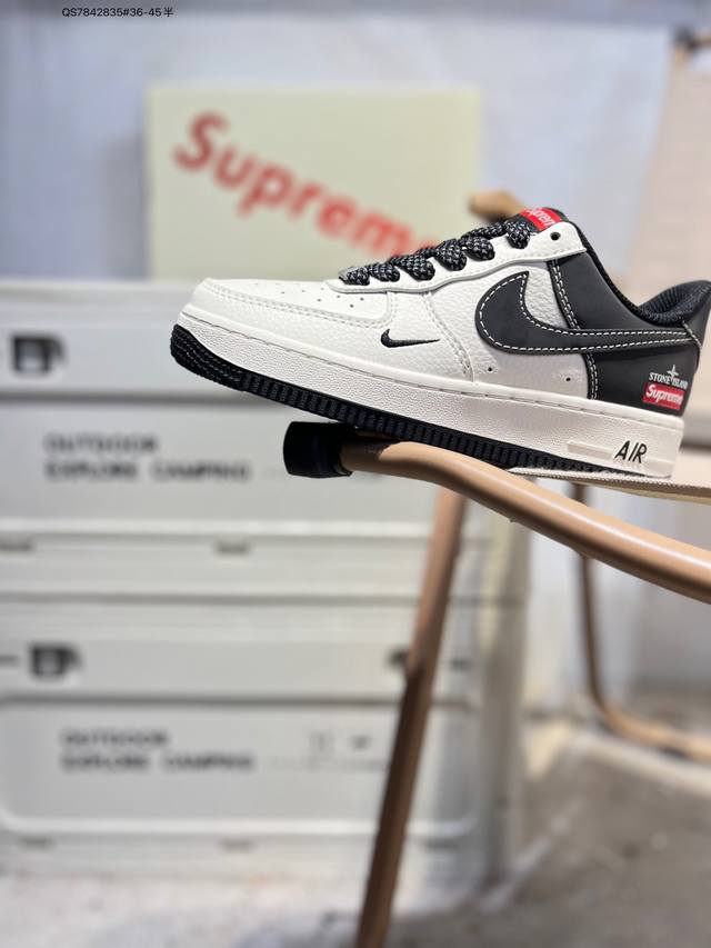 Supreme X Nk Air Force 1'07 Low 空军一号低帮休闲板鞋 #定制皮料 原楦原纸板 纯正空军版型 高清洁度 内置全掌气垫Hh7518