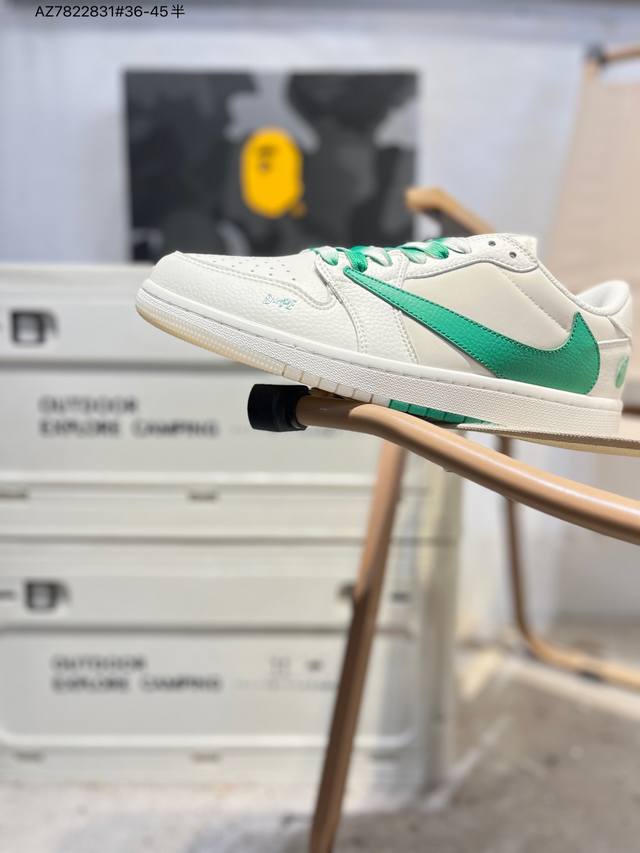 公司级头层皮猿人头 X 乔丹Air Jordan 1 Low Aj1低帮系列篮球鞋 官方同步配色 原装级产物 #拒绝公底 立体鞋型 细节完美 高清洁度Dm786