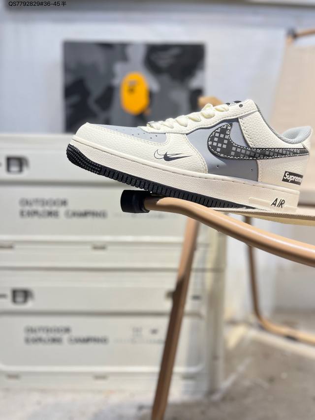 斯图西X Nk Air Force 1'07 Low 空军一号低帮休闲板鞋 #定制皮料 原楦原纸板 纯正空军版型 高清洁度 内置全掌气垫Xs1958 Qs779