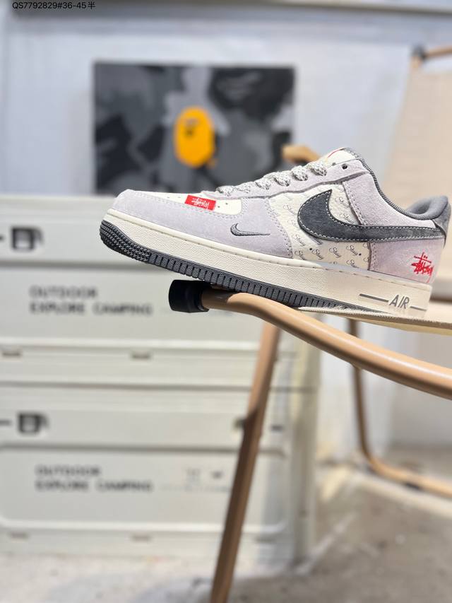 斯图西X Nk Air Force 1'07 Low 空军一号低帮休闲板鞋 #定制皮料 原楦原纸板 纯正空军版型 高清洁度 内置全掌气垫Xs1958 Qs779