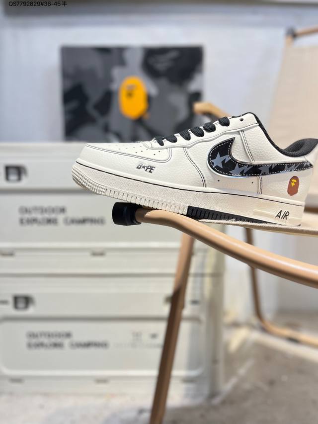 斯图西X Nk Air Force 1'07 Low 空军一号低帮休闲板鞋 #定制皮料 原楦原纸板 纯正空军版型 高清洁度 内置全掌气垫Xs1958 Qs779