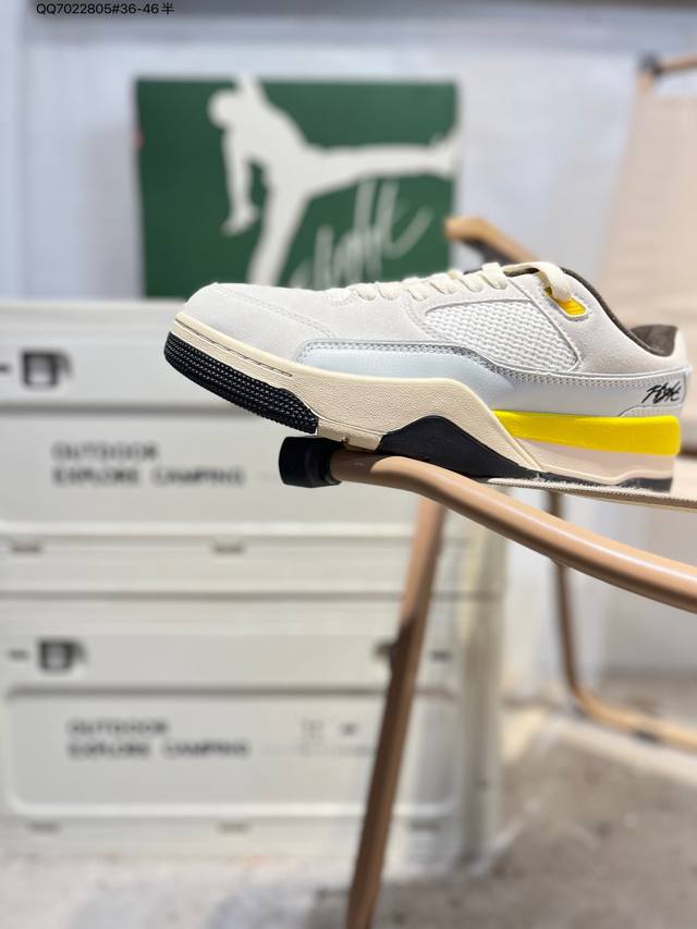 升级原楦原纸版数据开发版型#采用牛剖革鞋面材质#缜密定位拉帮及注胶效果#中底Pu缓震组合防滑耐磨橡胶外底简约,但有点吸睛！耐克Nike Air Jordan F