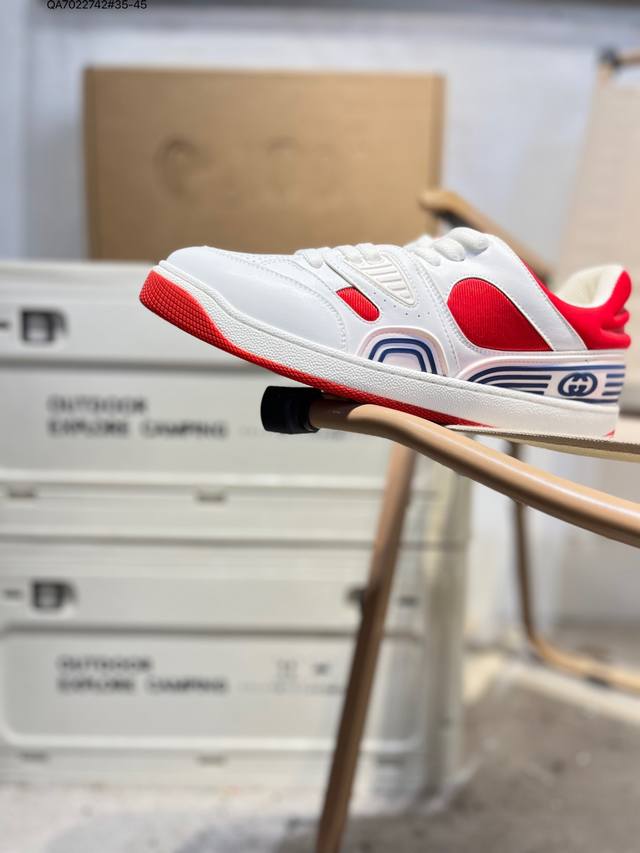 原 版本 双十一福利特价 广东原装高端 Gucci Basket 篮球鞋低帮 情侣款 Gucci Basket球鞋系列 灵感源自于90年代篮球鞋 整个款式非常重